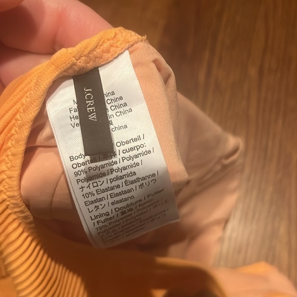 Jcrew ribbed, lined orange square neck one piece - Picture 6 of 6